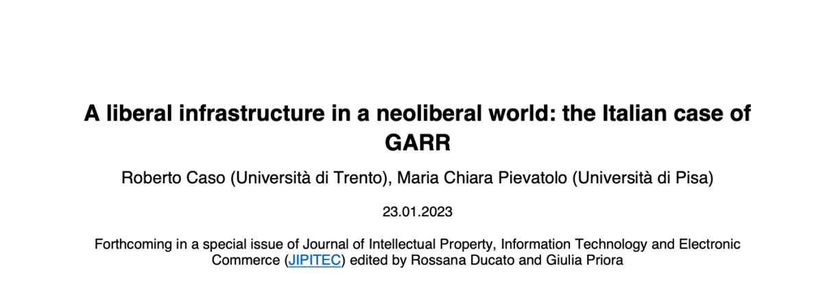 A liberal infrastructure in a neoliberal world: the Italian case of GARR